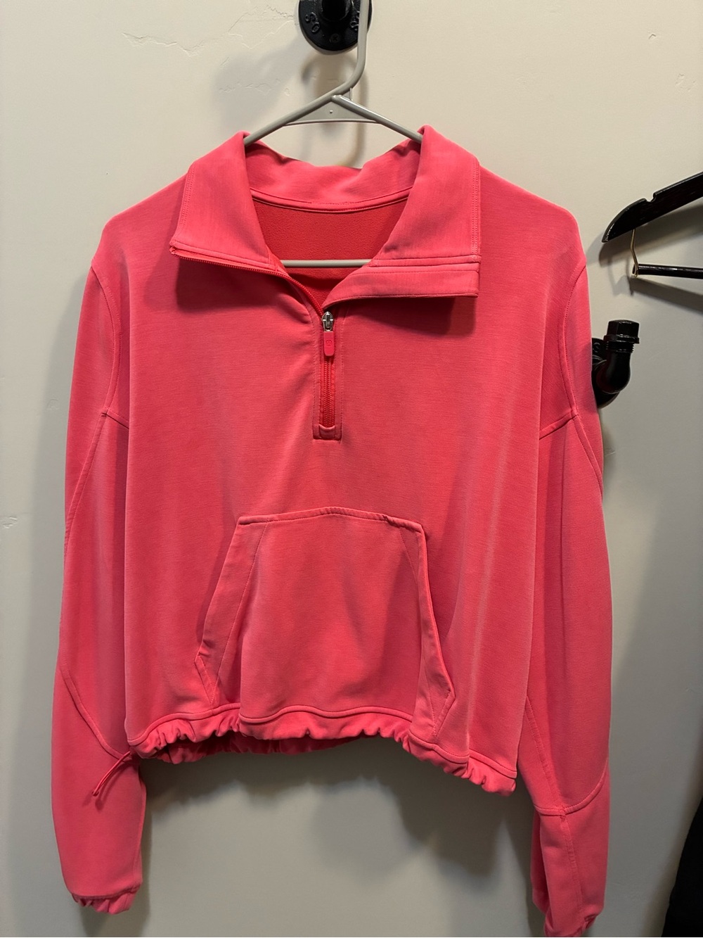 Lululemon Brushed Softstreme Half Zip Coral Kiss, size 8
